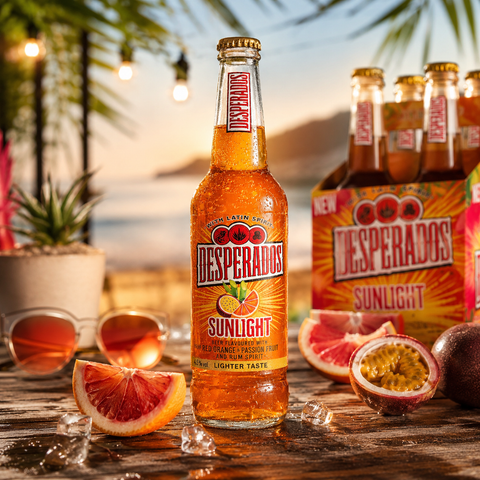 Desperados Sunlight Red Orange Passion Fruit 0,4l Lifestylebild