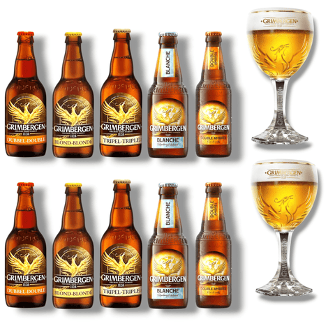 Grimbergen Bier mit Originalglas – mehrere Sorten zur Auswahl