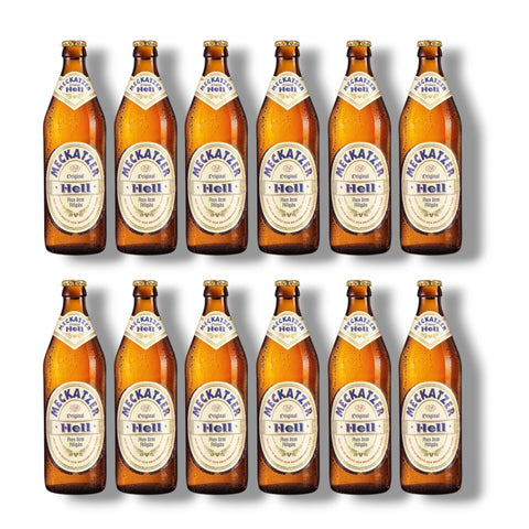12 Flaschen Meckatzer Hell à 0,5 l – mildes bayerisches Helles aus dem Allgäu