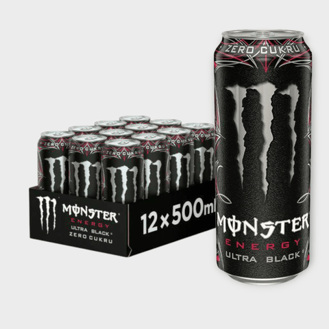 Vorratspack Monster Ultra Black – 12 zuckerfreie Energy Drinks mit Kirschgeschmack
