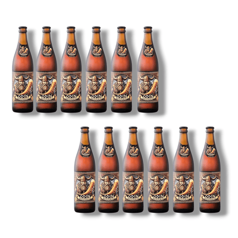 Zwölferpack Odin Trunk Honigbier – Craftbier mit Honig, stilvoll verpackt im Wikinger-Look