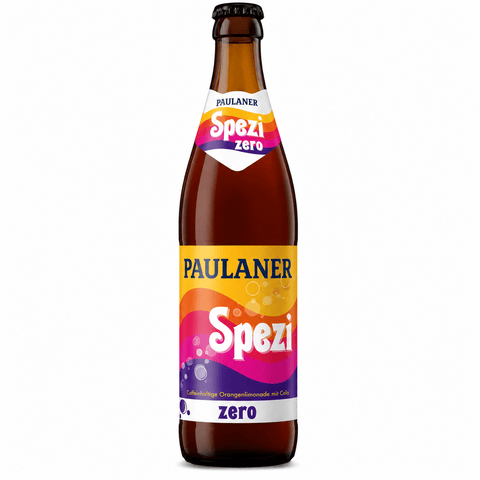 Paulaner Spezi Zero 0,5l- Koffeinhaltige Orangenlimonade mit Cola ohne Zucker
