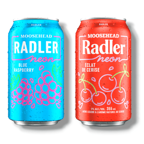 Moosehead Radler Neon Bundle - Blue Raspberry 355ml & Cherry Blast 355ml