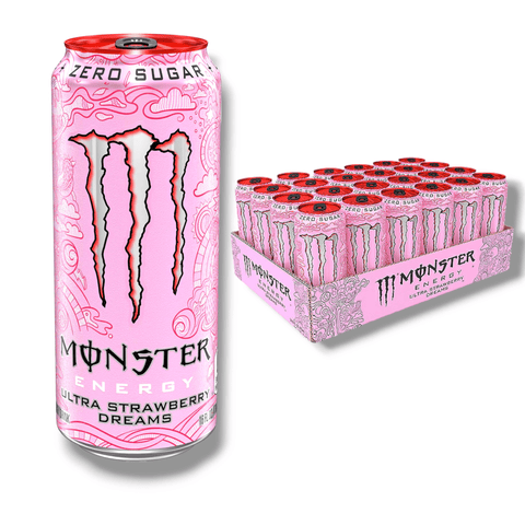 Monster Ultra Strawberry Dreams 0,5l – Zero Sugar Erdbeer Energy Drink