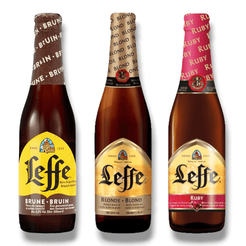 Leffe Belgien Mix – Leffe Brune, Blond & Ruby 0,33 l