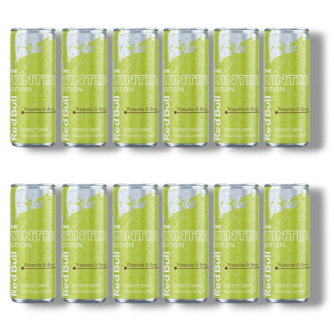 Red Bull Winter Edition Pistachio & Berries 12er-Paket mit 12 Dosen à 250 ml