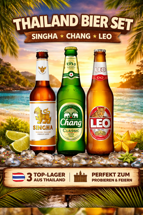 Thailand Bier Set – Singha, Chang & Leo Lager