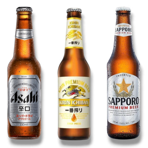 Japan Bierpaket mit Asahi Super Dry Kirin Ichiban und Sapporo Premium Beer