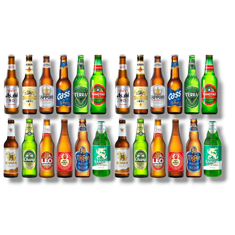 Asien Bierpaket XL mit 24 Flaschen verschiedener asiatischer Biere