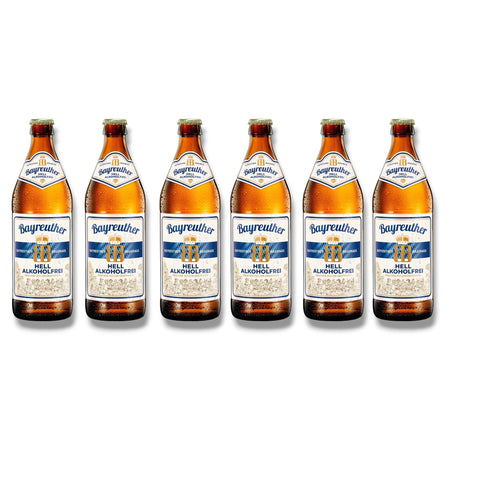 6 Flaschen Bayreuther Hell Alkoholfrei 0,5 l