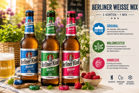 Berliner Kindl Weisse Mix 0,33l– Original, Waldmeister & Himbeere