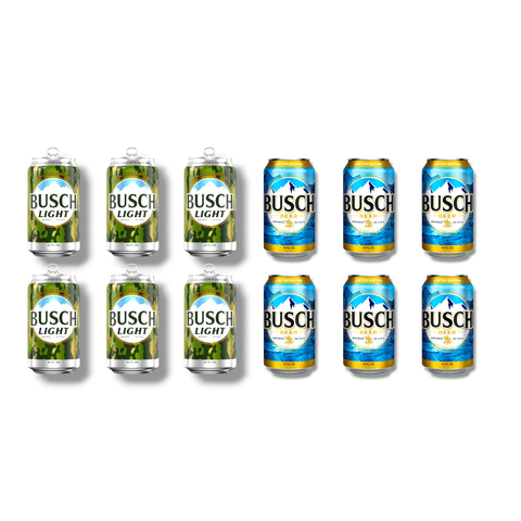 Busch Mix 12er Pack 355 ml – 6x Busch Beer 4,3 % Vol. und 6x Busch Light 4,1 % Vol.