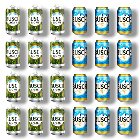Busch Mix 24er Vorratspack 355 ml – 12x Busch Beer und 12x Busch Light US Lagerbier