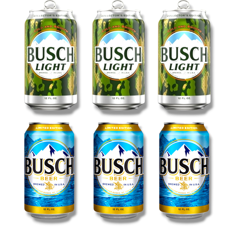 Busch Mix 6er Pack 355 ml – 3x Busch Beer und 3x Busch Light amerikanisches Lagerbier