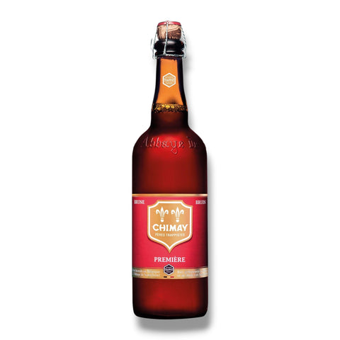 Chimay Rouge Première belgisches Trappistenbier mit 7,0 % Vol. in der 0,75-l-Flasche mit rotem Etikett und Korkverschluss