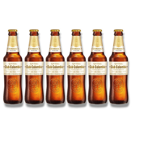 Club Colombia Dorada 6er-Paket mit 6 Glasflaschen à 330 ml – kolumbianisches Premium-Lager