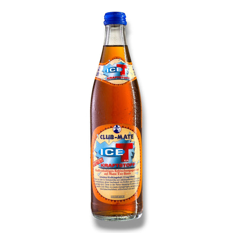 Club-Mate Ice-T Kraftstoff 0,5 l – koffeinhaltiger Mate-Eistee in der Glasflasche