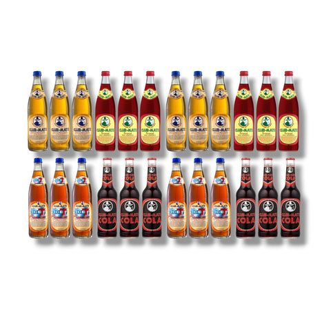 24 Flaschen Club-Mate Mixpaket mit je sechs Flaschen aus vier Sorten
