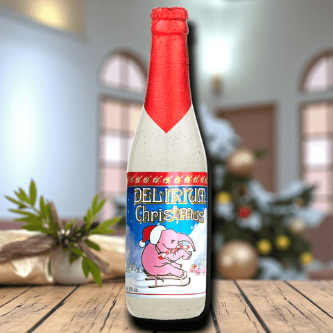 Delirium Christmas 0,33 l Einzelflasche mit festlichem Weihnachtsmotiv – Winterbier mit Karamell- und Gewürznoten