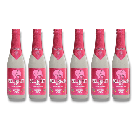 Delirium Red – 6er-Pack à 330 ml Porzellanflaschen, belgisches Starkbier mit Kirschgeschmack