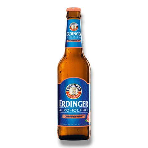 Erdinger Alkoholfrei Grapefruit in der 0,33-l-Mehrwegflasche – fruchtiger alkoholfreier Weißbier-Mix