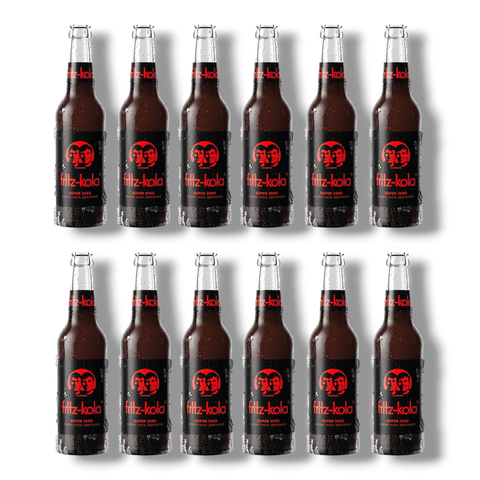 12er Pack Fritz-Kola Super Zero 330ml Flaschen – zuckerfreie Kola mit Koffein