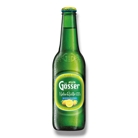 Gösser NaturRadler Alkoholfrei aus Österreich in der 0,33-l-Mehrwegflasche mit 0,0 % Vol.