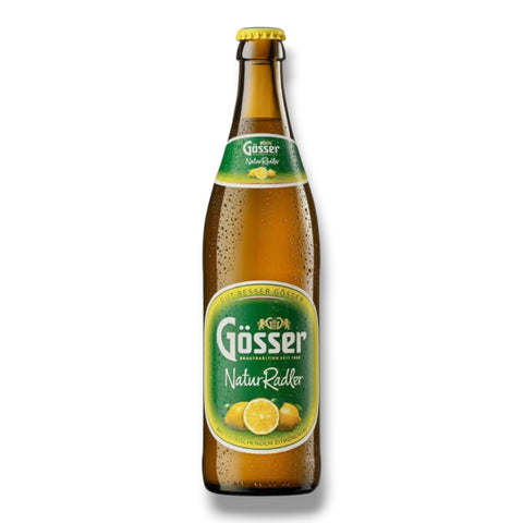 Gösser NaturRadler Zitrone aus Österreich in der 0,5-l-Mehrwegflasche mit 2,0 % Vol.