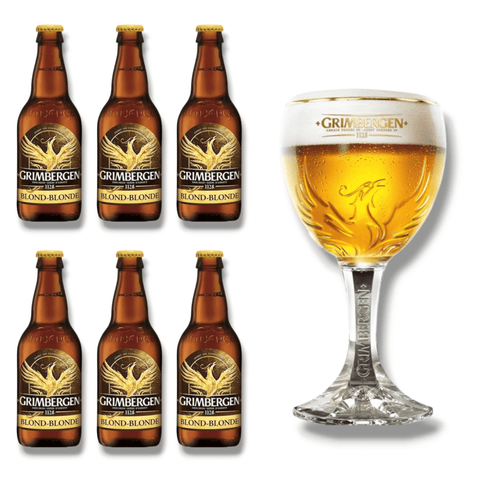 Grimbergen Bier mit Originalglas – mehrere Sorten zur Auswahl