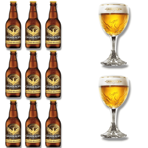Grimbergen Bier mit Originalglas – mehrere Sorten zur Auswahl