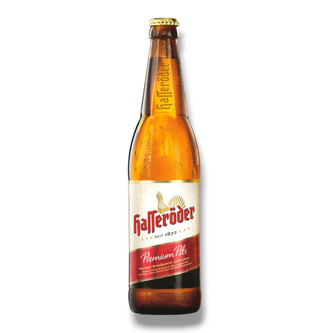 Hasseröder Premium Pils aus dem Harz mit 4,9 % Vol. in der 0,5-l-Mehrwegflasche