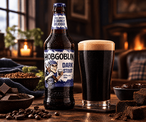Hobgoblin Dark Stout in dunkler englischer Genussatmosphäre
