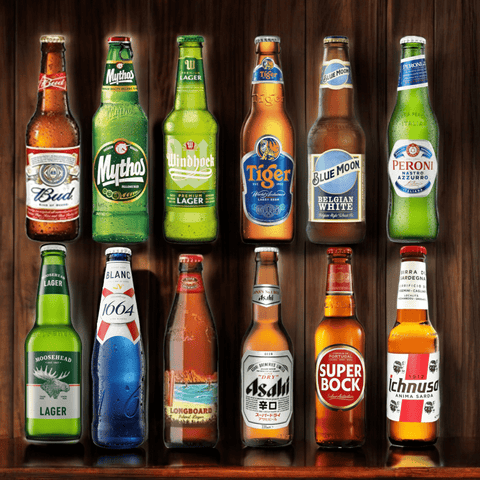 12er Mixpaket mit internationalen Bieren aus aller Welt, inklusive Lager, Witbier und Ale