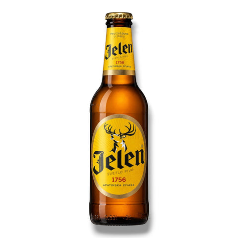 Jelen Pivo aus Serbien mit 4,6 % Vol. in der 0,33-l-Glasflasche