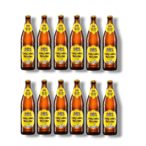12 Flaschen König Ludwig Weissbier Naturtrüb à 0,5 l – bayerisches Hefeweizen