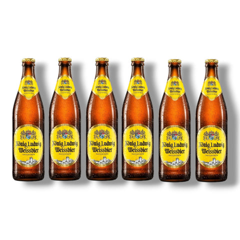 6 Flaschen König Ludwig Weissbier Naturtrüb à 0,5 l – bayerisches Hefeweizen