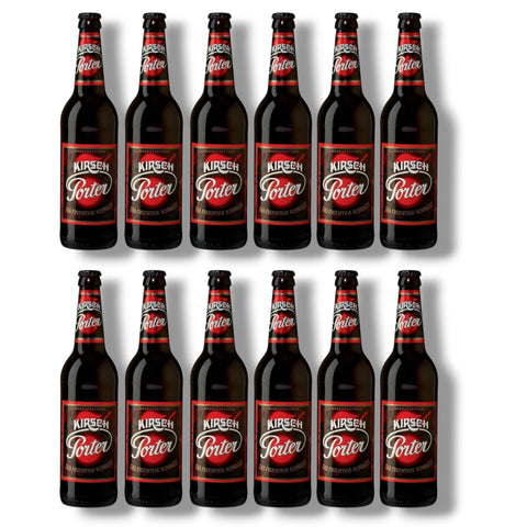 12 Flaschen Lausitzer Kirsch-Porter à 0,5 l – dunkle Bierspezialität mit Kirscharoma