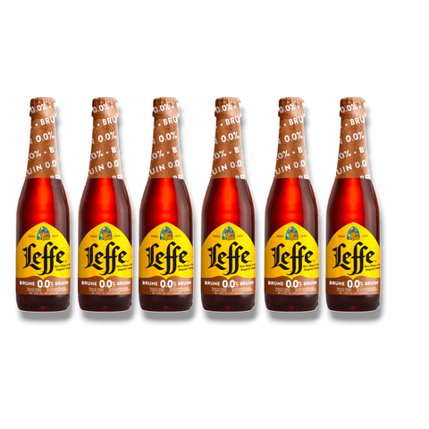 Leffe Brune 0,0 % Vol. 6er Pack 330 ml Flaschen – alkoholfreies Abteibier