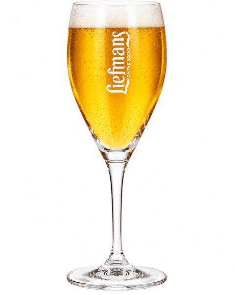 Liefmans Bierkelch 0,25 l gefüllt mit goldgelbem Bier und weißer Schaumkrone