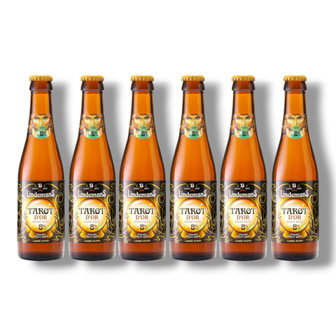 6 Flaschen Lindemans Tarot d'Or à 0,25 l – belgisches Fruchtbier mit 8,0 % Vol.