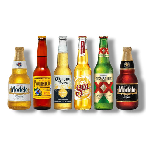 6er Mexiko Bierpaket mit sechs verschiedenen mexikanischen Biermarken