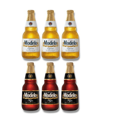 Modelo Bier Mixpaket mit 6 Flaschen à 355 ml – 3 Modelo Especial und 3 Modelo Negra aus Mexiko