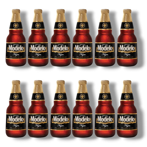 Modelo Negra 12er-Paket mit 12 Flaschen à 355 ml – dunkles mexikanisches Lagerbier mit Karamellnoten