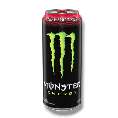 Monster Energy Strawberry Shot 473ml Energy Drink Dose mit Erdbeergeschmack