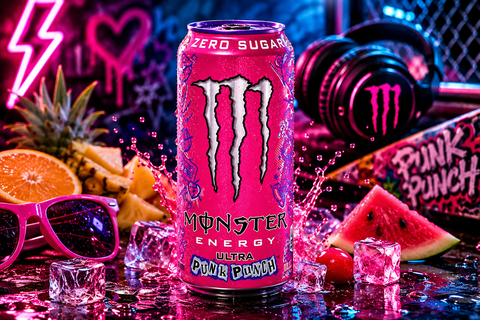 Monster Energy Ultra Punk Punch 473ml Energy Drink im auffälligen Punk Lifestyle Design