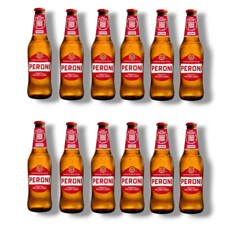 12 Flaschen Peroni Prodotta a Bari italienisches Lagerbier