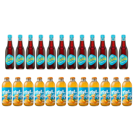 Pipi & Cockta 24er Probierpaket – 12 Flaschen Pipi und 12 Flaschen Cockta