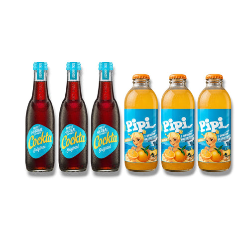 Pipi & Cockta 6er Probierpaket – 3 Flaschen Pipi und 3 Flaschen Cockta