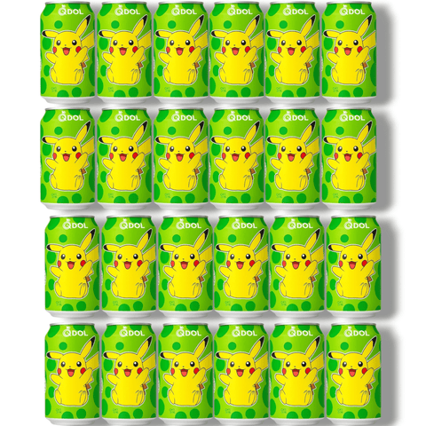 24 Dosen QDol Pokémon Pikachu Lime Sparkling Water – Großpackung