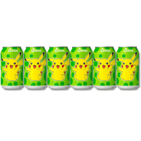 6er-Pack QDol Pokémon Pikachu Lime Sparkling Water – 6x 330ml Dosen